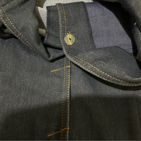 LIKE NEW Maxi pleated denim dress. Sleeveless with button up bodice. - Picture 4 of 8